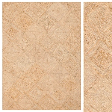 Coastal Retreat Natural Jute Rug 3D model image 1 