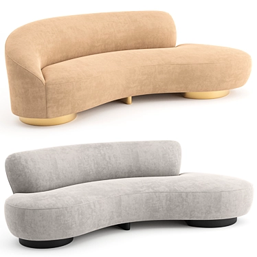 Vladimir Kagan Mini Sofa: Stylish and Compact 3D model image 1 