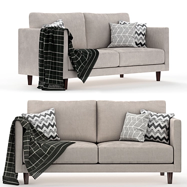 Modern Halley 2.5 Sofa: Stylish Comfort 3D model image 1 