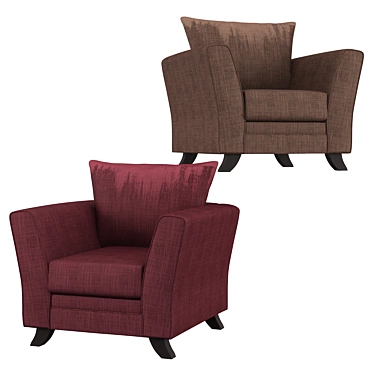 Elegant Velvet Armchair 3D model image 1 