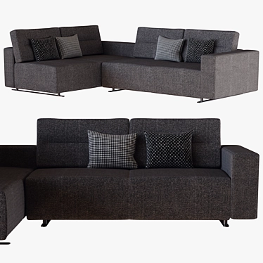 Modern Hampton Corner Sofa 3D model image 1 
