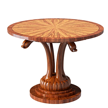 Vintage Wooden Center Table 3D model image 1 