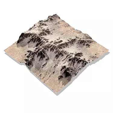 Canyon Peaks: High-Quality 3D Mountain Model 3D model image 1 