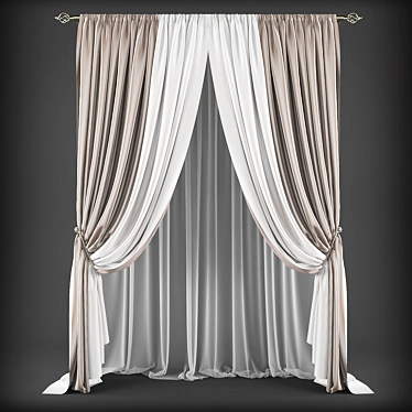 Elegant Drapery Set: 172218 3D model image 1 