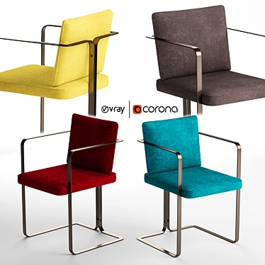 Elegant S2 Murena Armchair 3D model image 1 