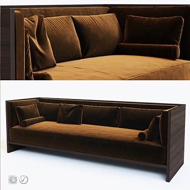 Sleek Modern Sofa Set 3D model image 1 