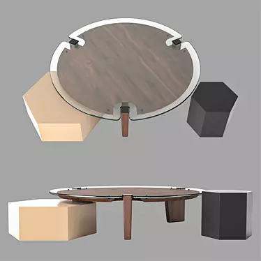 Sleek Modern Coffee Table 3D model image 1 