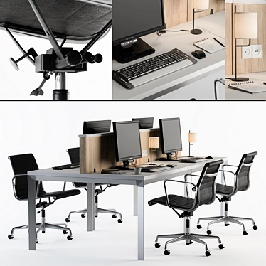 Modern Office Furniture Set 3D model image 1 