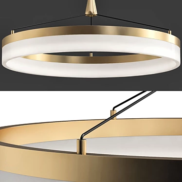 Elegant Gold Pendant Chandelier 3D model image 1 