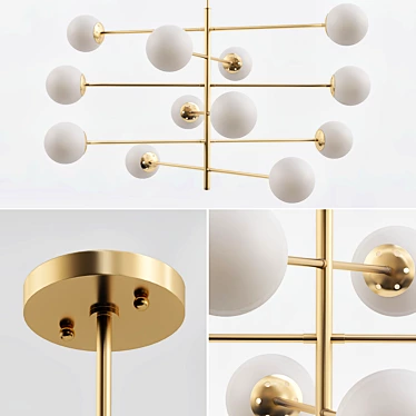 Elegant Tortora Chandelier 3D model image 1 