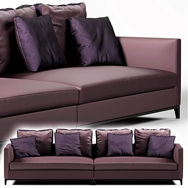 Modern Crescent Sofa: Stylish and Versatile 3D model image 1 