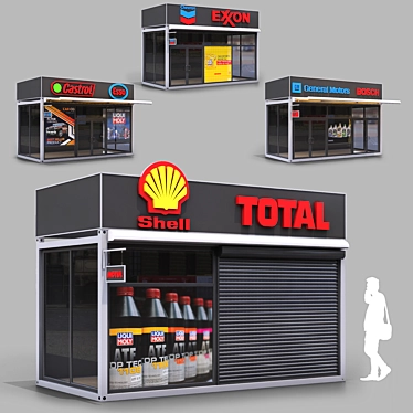 Versatile 4-Piece Kiosk Set 3D model image 1 