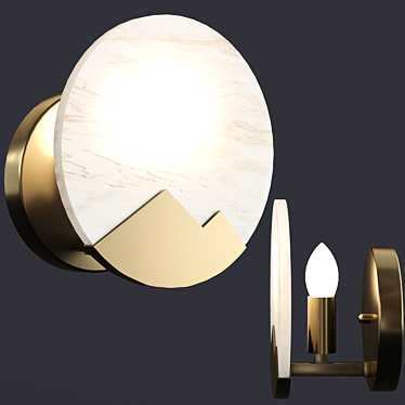 Elegant Stone Wall Lamp 3D model image 1 