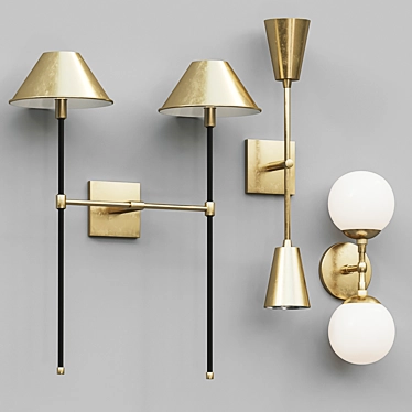 Elegant Havana Sconce Set 3D model image 1 