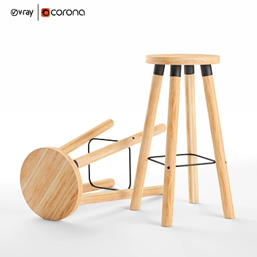 Elegant Partridge Bar Stool 3D model image 1 