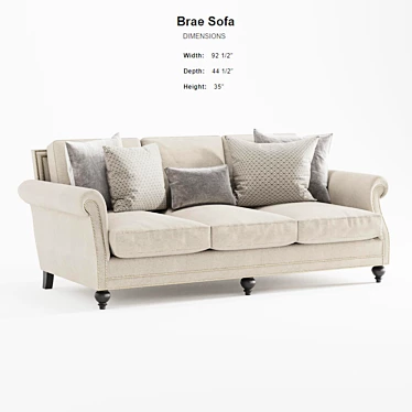 Elegant Bernhardt Brae Sofa 3D model image 1 