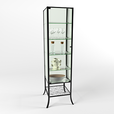 Title: Black Glass Showcase: Elegant and Spacious 3D model image 1 