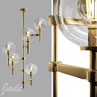 Elegant Jade Chandelier 3D model image 1 