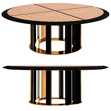 Modern Italian Wood Dining Table 3D model image 1 