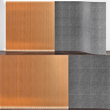 Elegant Wave 3D Wall Panel 3D model image 1 