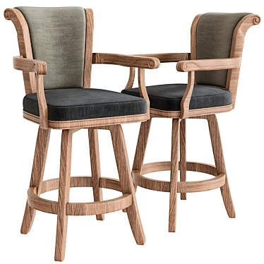 Elegant Darafeev Bar Stool 3D model image 1 