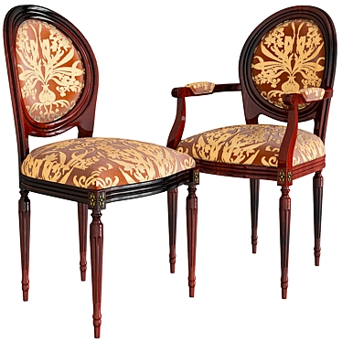 Elegant Louis Modern Chair 3D model image 1 
