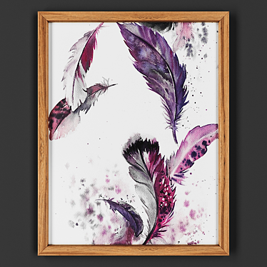 Wooden Framed Painting 3D model image 1 