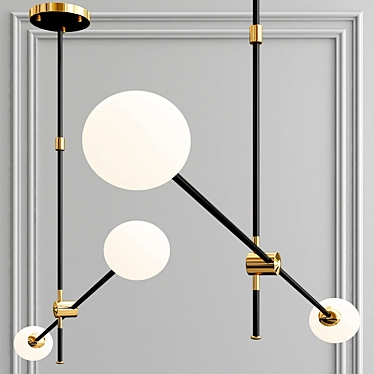 Sleek Metal Pendant with Brass Accents 3D model image 1 