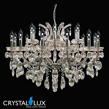 Glamorous Hollywood SP12+6 Chrome Chandelier 3D model image 1 