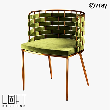 Modern Metal and Fabric Chair | LoftDesigne 30431 Model 3D model image 1 