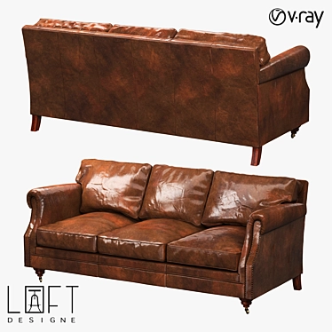 Modern Leather Sofa: LoftDesign 30700 3D model image 1 