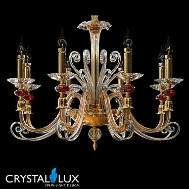 Crystal Lux Catarina SP8 Gold Chandelier 3D model image 1 