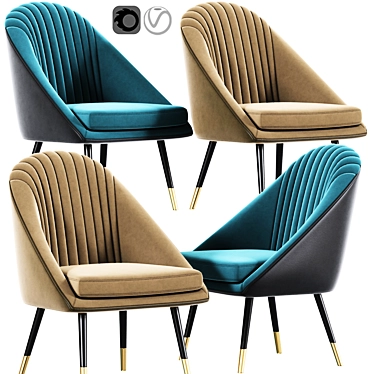 Audrey Strip Chair: Modern Tub Lounge 3D model image 1 