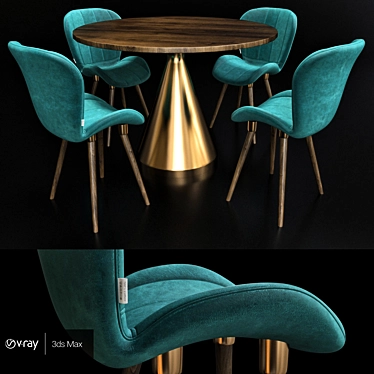 Orleans Table Chair Set 3D model image 1 