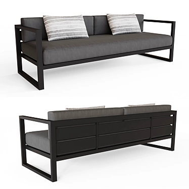 Aegean Aluminum Classic Sofa - Stylish and Comfortable 3D model image 1 