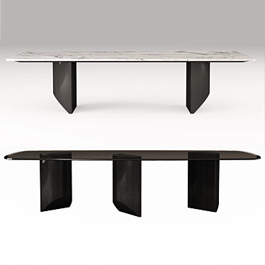 Elegant Wedge Dining Table 3D model image 1 