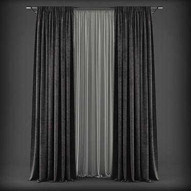 Elegant Polys Curtain Set 3D model image 1 