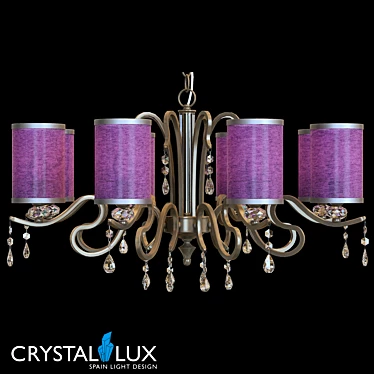 Crystal Lux Elisa SP8 Purple Pendant 3D model image 1 
