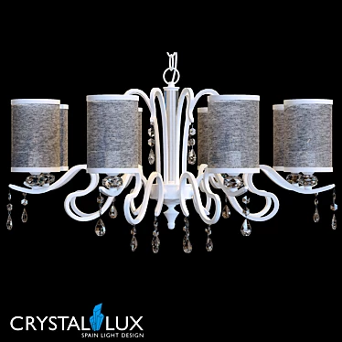 Crystal Lux Elisa SP8 White Chandelier 3D model image 1 