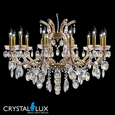 Crystal Lux Hollywood SP12 Gold Pendant Chandelier 3D model image 1 