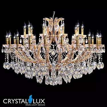 Crystal Lux Hollywood SP20+10 Gold Pendant Light 3D model image 1 