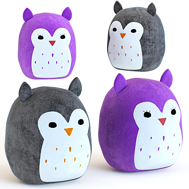 SQUISHMALLOW 16" Puff The Owl: Adorably Huggable Plush 3D model image 1 