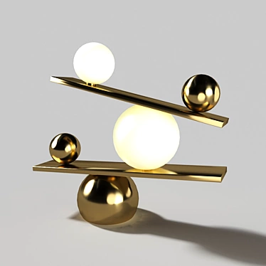 InoDesign Balance 43.418: Modern Table Lamp with Gold Metal Frame 3D model image 1 