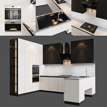 1. Gas Cooktop - Electrolux GPE373NK (Holodilnik.ru)
2. Built-in Oven - Electrol 3D model image 1 