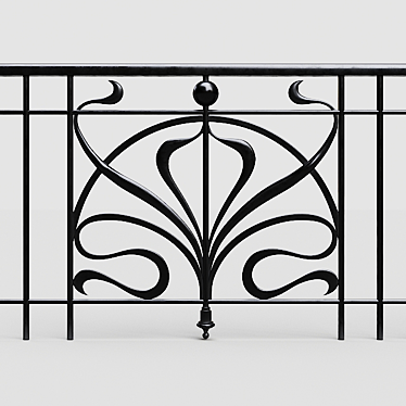 Elegant Iron Fence 3D model image 1 