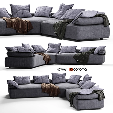 Sleek Design Flick Flack Sofa 3D model image 1 