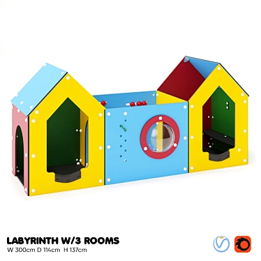 Kompan Labyrinth: 3-Room Playground 3D model image 1 