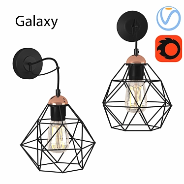 Galaxy Black Metal Sconce 3D model image 1 