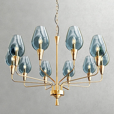 Viola Art-Deco Loft Pendant 3D model image 1 