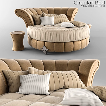 Elegant Round Bed - Vray & Corona - FBX Files 3D model image 1 